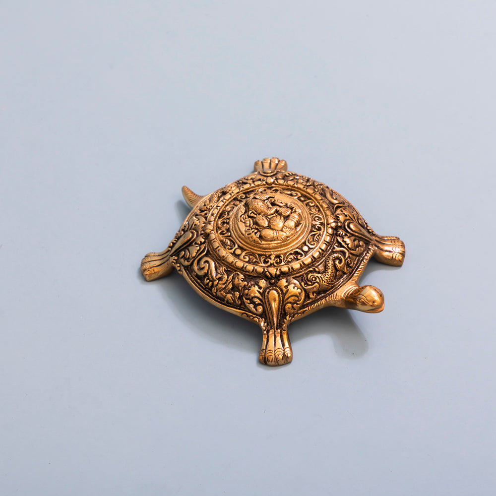 Brass ganesha tortoise for vastu & feng shui home décor