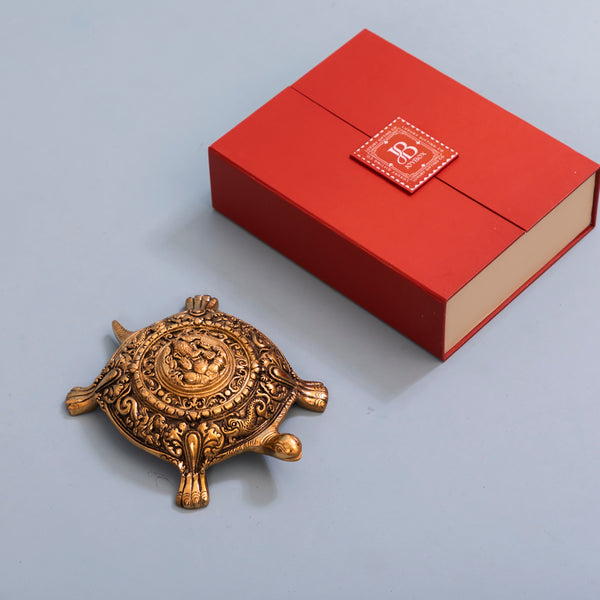 Brass ganesha tortoise for vastu & feng shui home décor