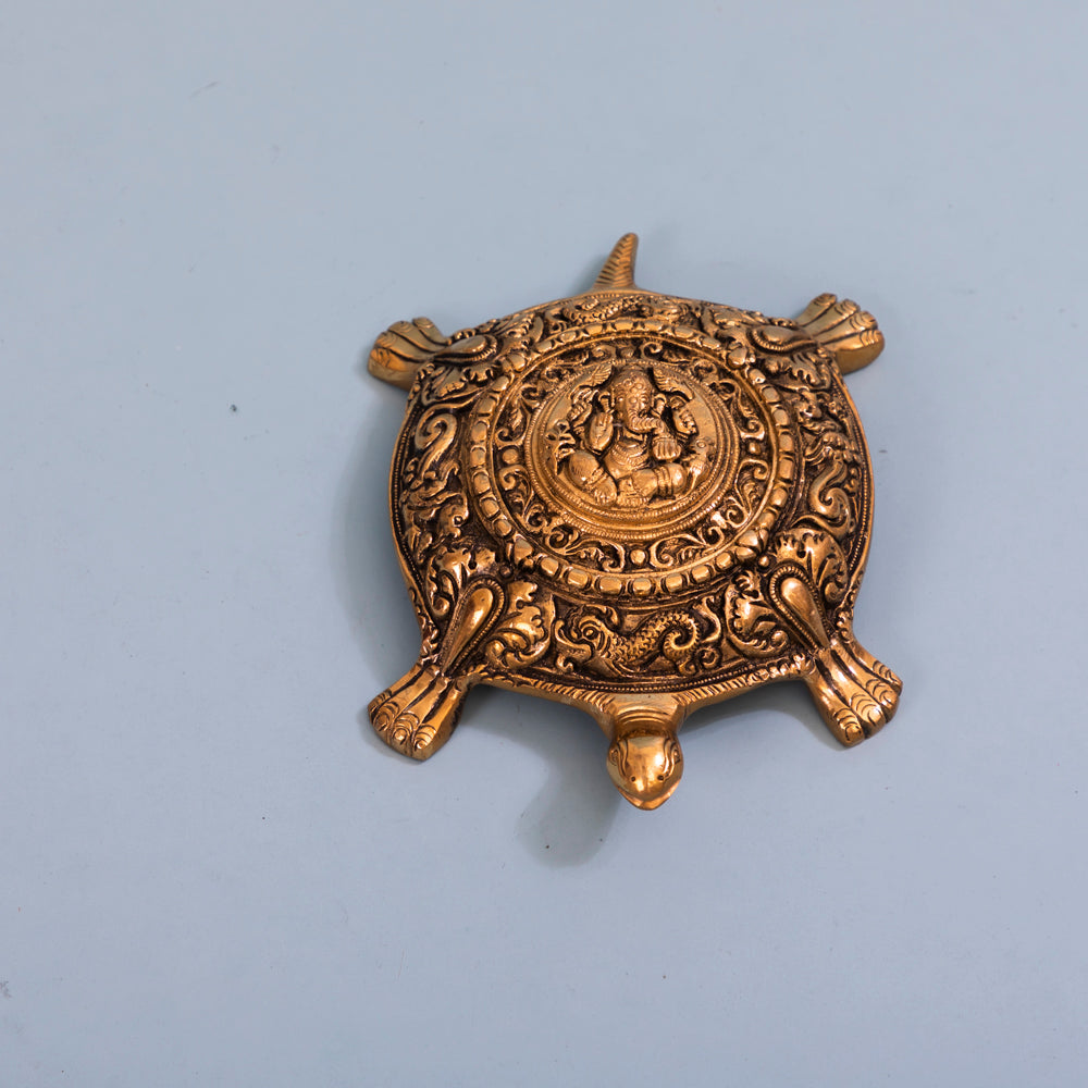Brass ganesha tortoise for vastu & feng shui home décor