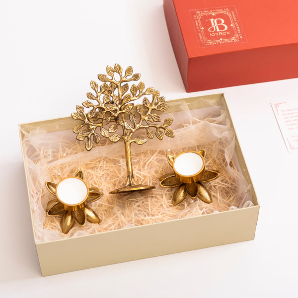 Brass tree of life gift set