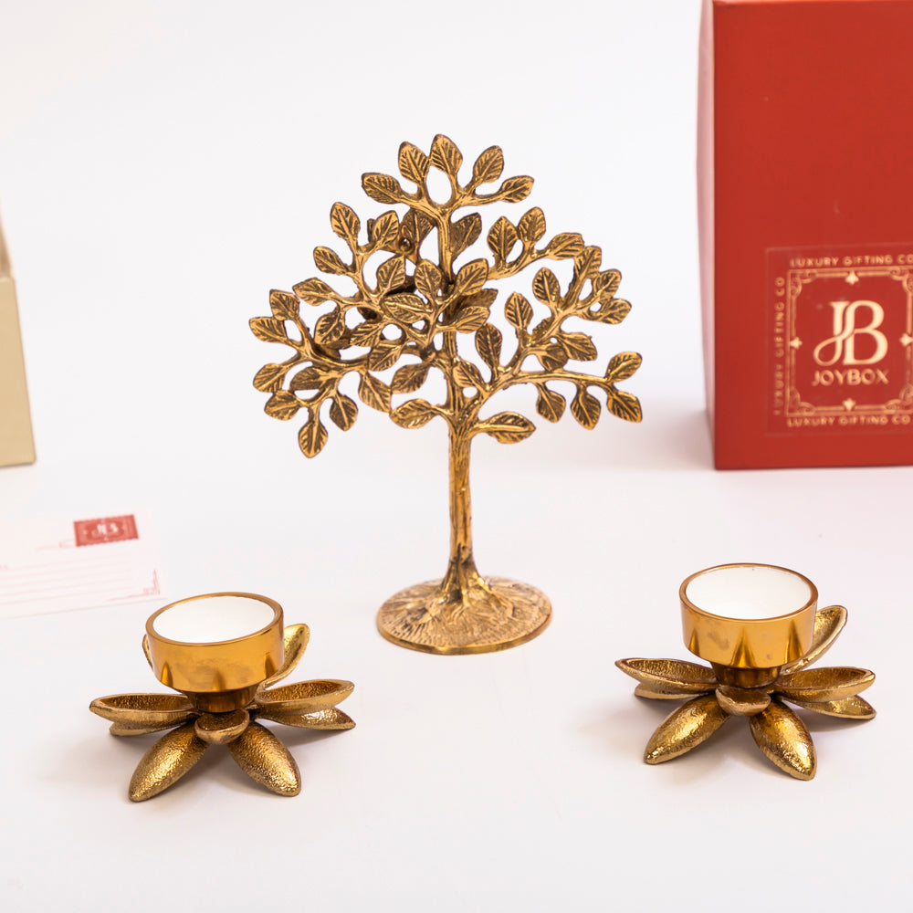 Brass tree of life gift set
