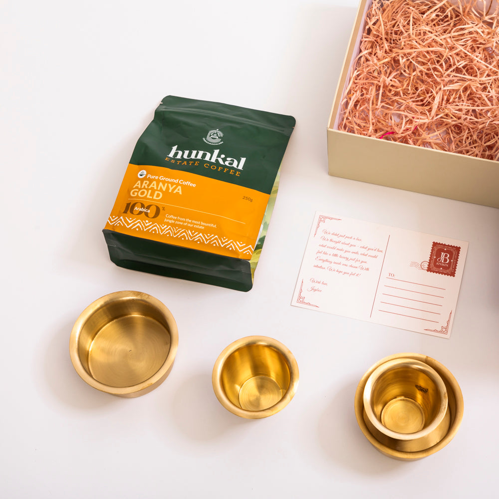 The Estate coffee & brass dabara gift set