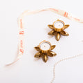 Golden lotus tealight candle holders (set of 2)