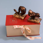 Golden panther bookends