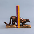 Golden panther bookends