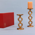 Golden halo candle stand (Set of 2)
