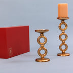 Golden halo candle stand (Set of 2)