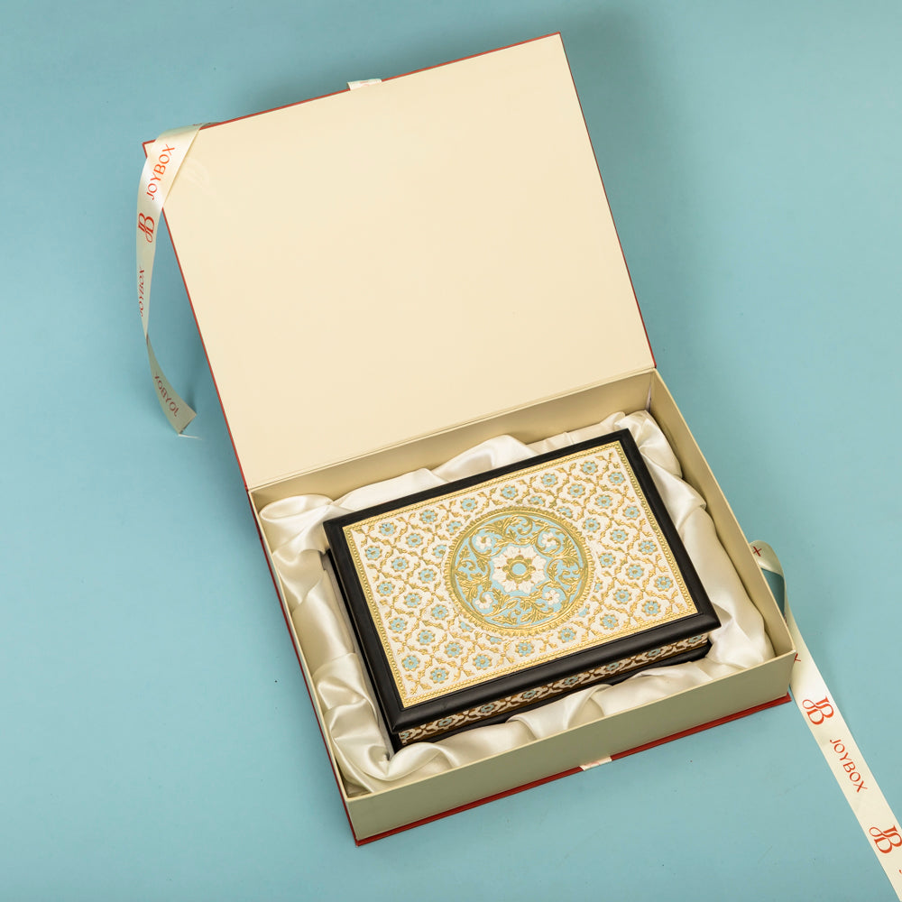 Handcrafted meenakari wooden keepsake & jewellery box