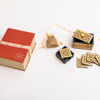 Luxury meenakari gift box with 6 coasters & premium green tea