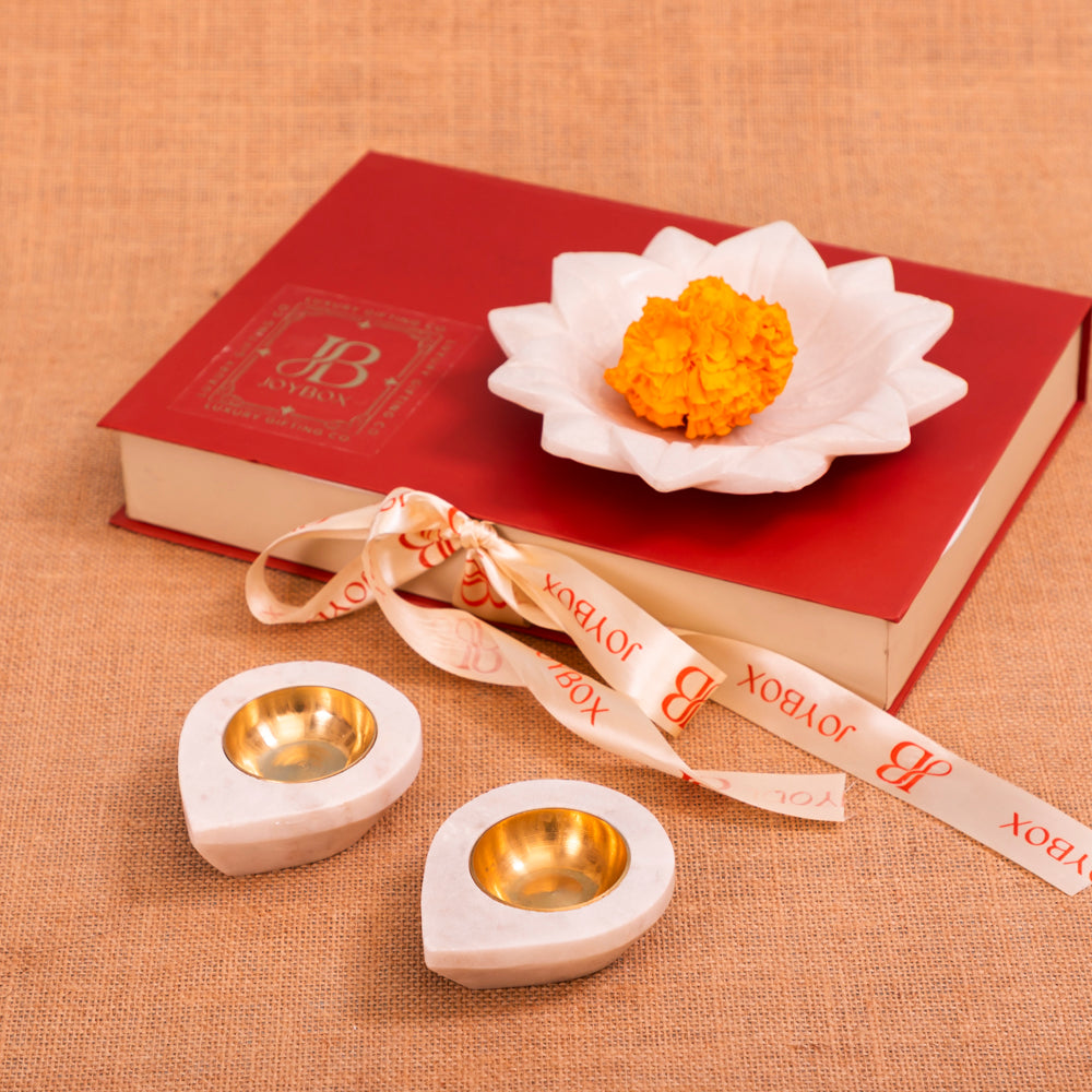 Marble urli & diya set