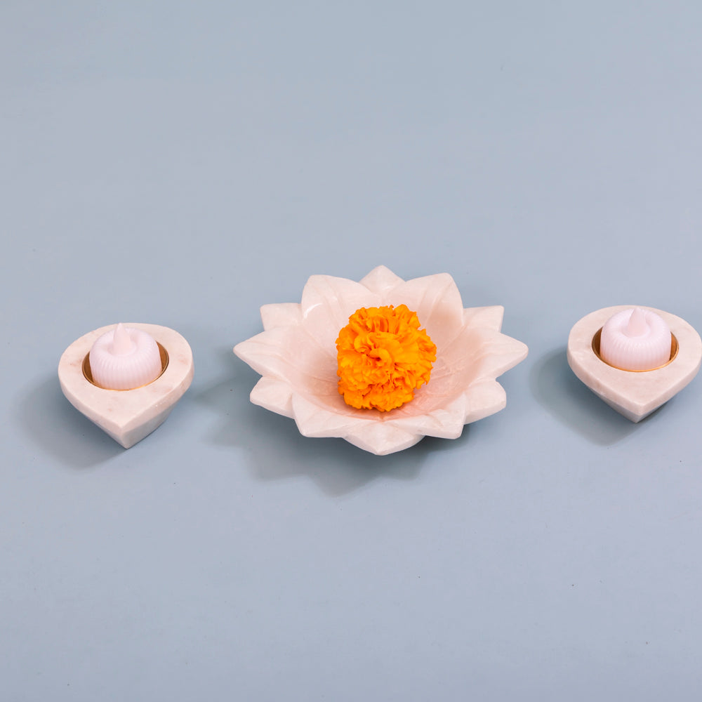 Marble urli & diya set