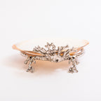Mother of pearl decorative bowl with metal base