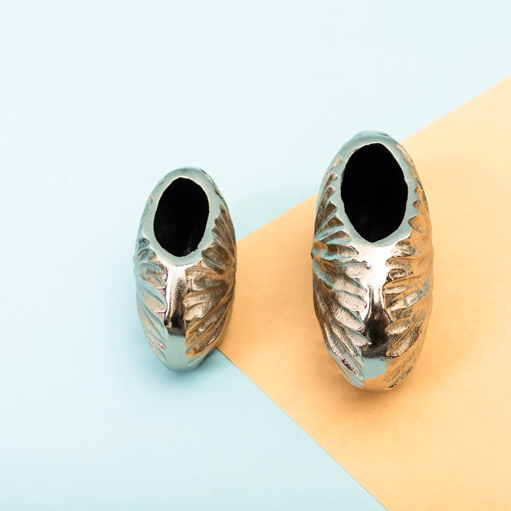 Shell silver vase set