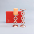 Silver-finish halo candle holder set