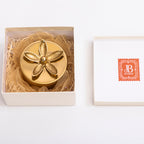 Golden Soy Wax Candle with Floral Lid