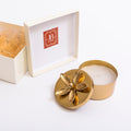 Golden Soy Wax Candle with Floral Lid